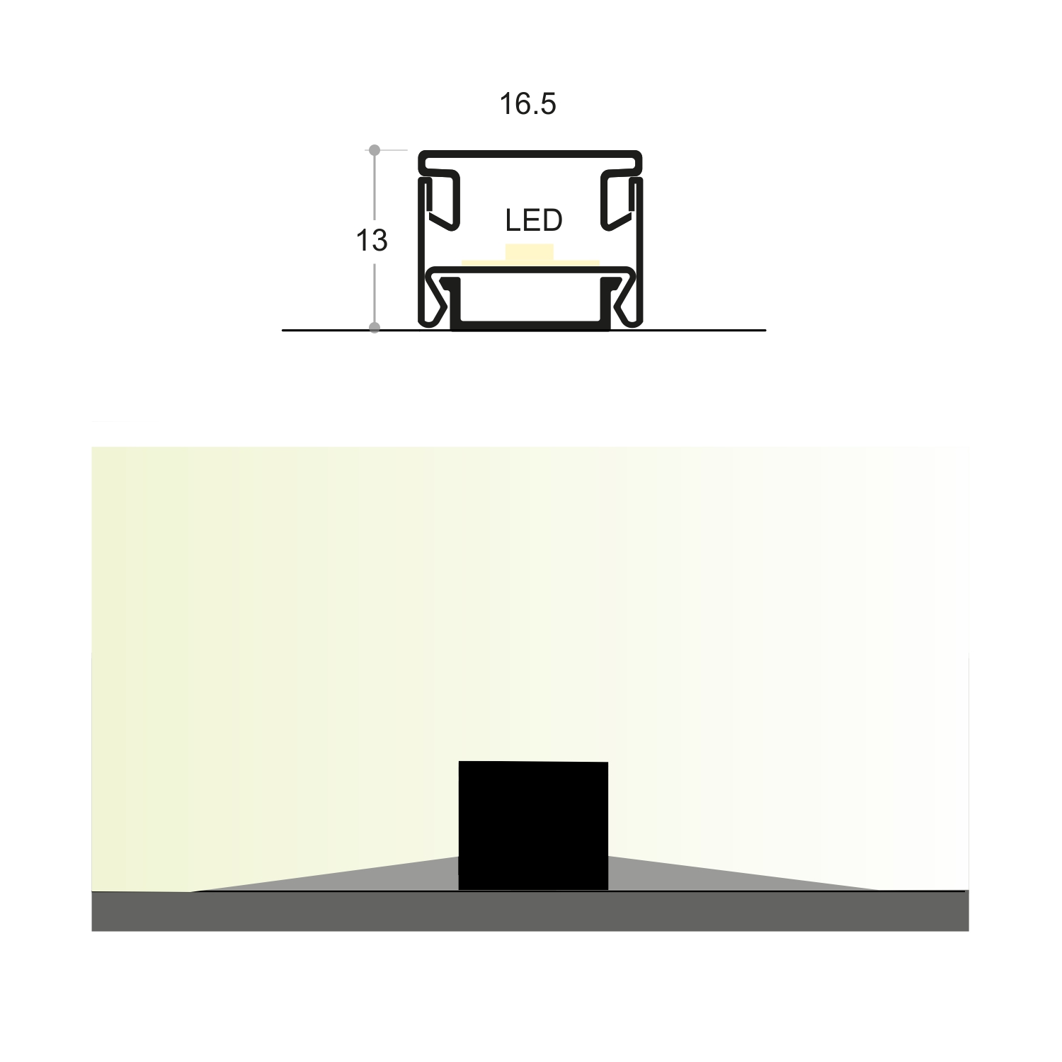 LED N WIND al.profil 3m zlato