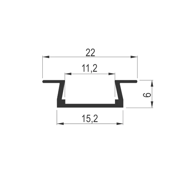 LED U 2206 al.profil 3m EX