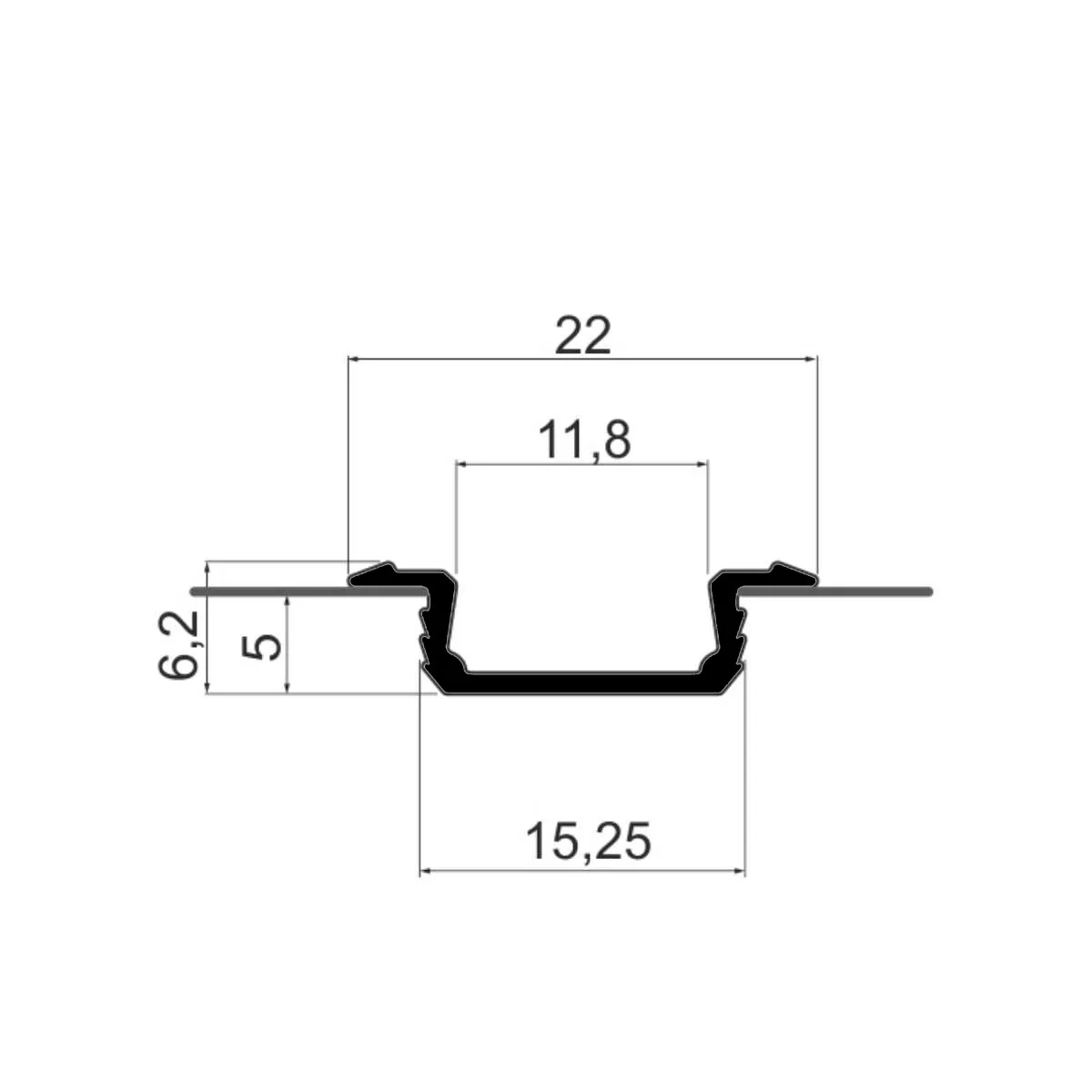 LED U GLAX ugradni profil za LED traku 2m